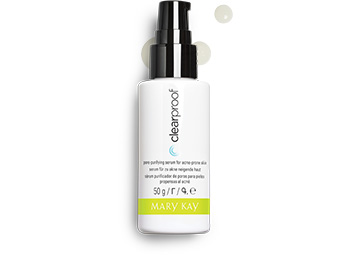 A tube of Clear Proof Pore Purfiying Serum for Acne-Prone Skin with accompanying product rubs.