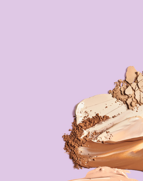 An artful rub of concealer and powder for light, medium and dark skin tones