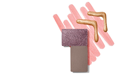 Smears and crumbles of Mary Kay makeup. 