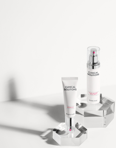 Photo of Clinical Solutions™ Retinol 0.5 and Calm+Restore Facial Milk.