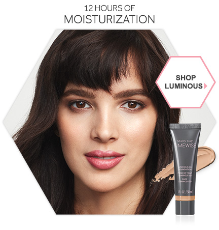 Woman wearing Mary Kay TimeWise Matte 3D Foundation.