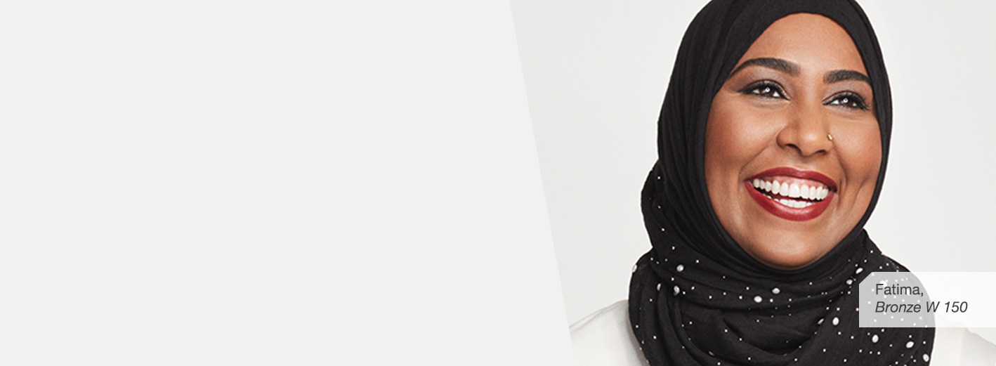Fatima, a woman wearing Bronze W 150 Mary Kay TimeWise 3D Foundation.