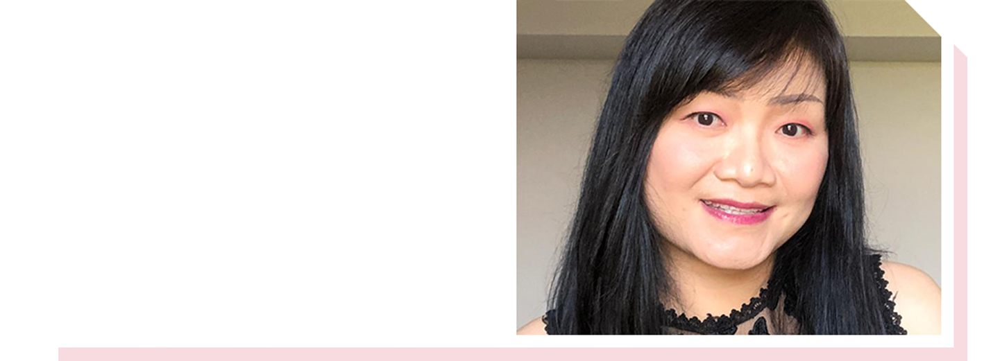 Closeup of Angela smiling