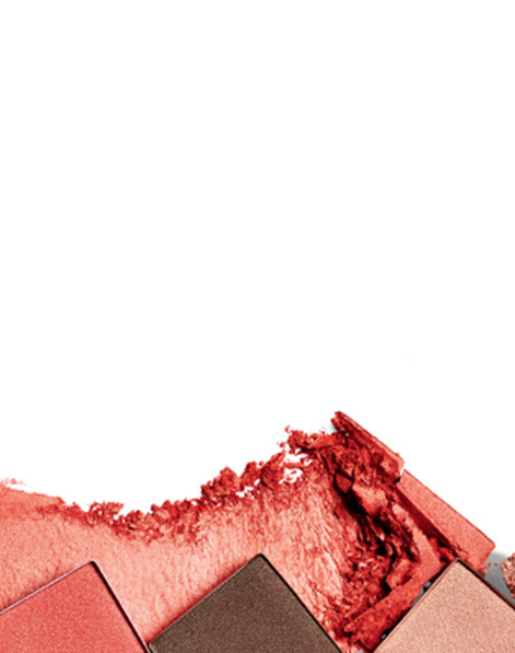 A swipe of powder and three pans of  Mary Kay Chromafusion Blush, Highlighter and Contour are on display. 