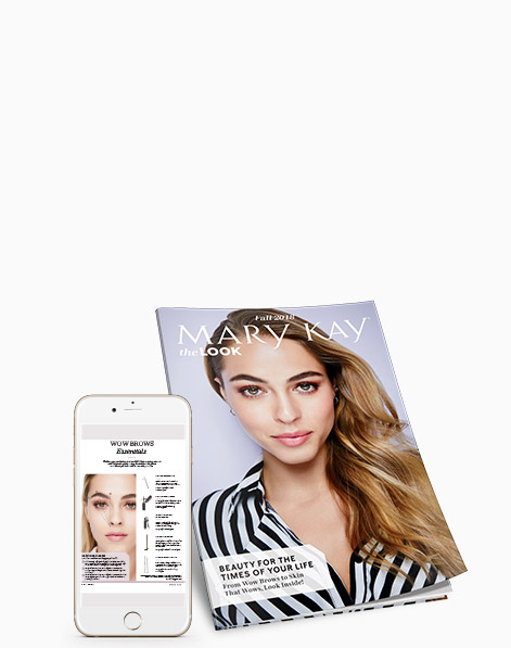 A compilation of the Workday Brow page from the eCatalog app and the print cover of The Look.