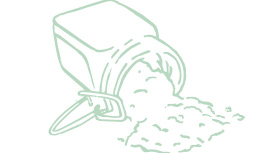 Light green Mary Kay skin care ingredient illustration of baking soda