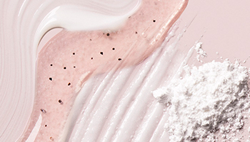 Artistic smears of Mary Kay physical and chemical exfoliants.