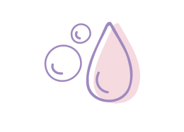 An illustration of droplets that represents fatty acids