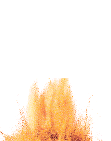 Gif of the powder of an orange-hued shade of Mary Kay Chromafusion Eye Shadow being forcefully tossed into the air.