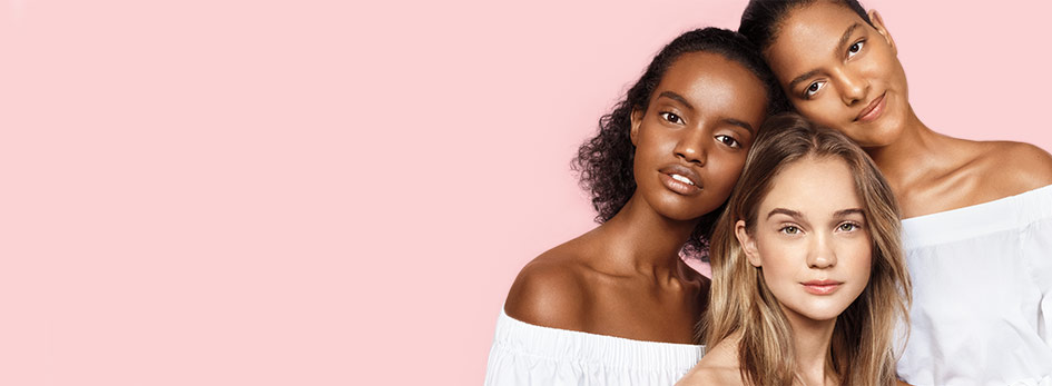 3 women with different skin tones