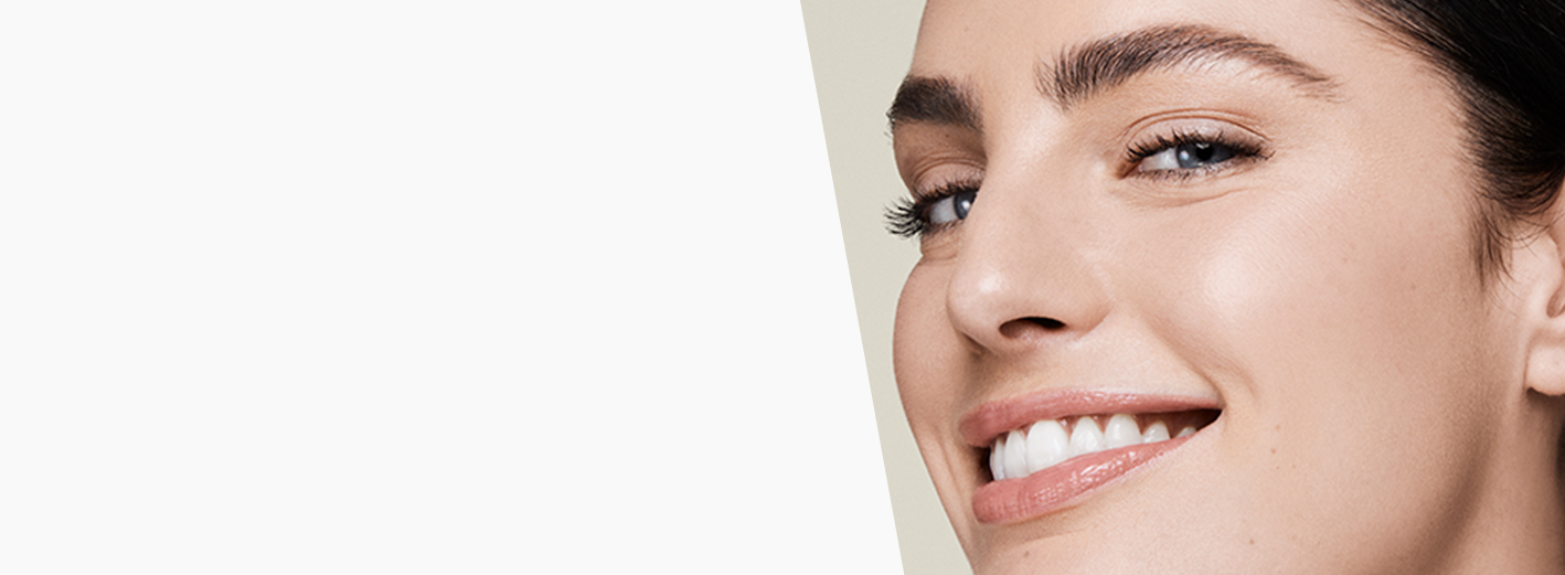 smiling woman brown hair