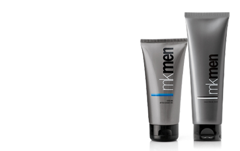 MKMen Facial Cleanser and After-Sun Gel on a plain white background